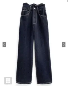 ウエストウェーブデザインデニムパンツ gn290