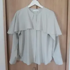 chocol raffine フリル付き長袖シャツ Fサイズ ライトグリーン