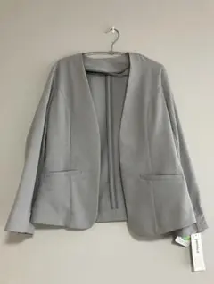 purelast ノーカラージャケット 9号　M グレー 春夏 新品