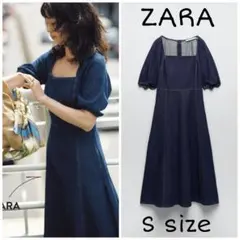 ZARA　デニムワンピース　Sサイズ　ブルー