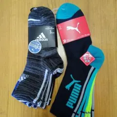 adidas PUMA キッズ　靴下 23-25cm 6足セット　男児