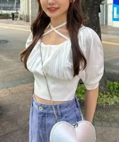 新品タグ付き bibiy. NUNA RIBBON TOP - メルカリ