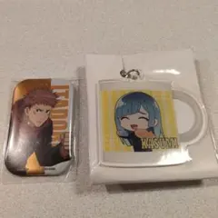 呪術廻戦　虎杖悠仁 缶バッジ、三輪霞 マグカップ風アクリルチャーム