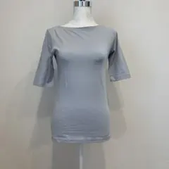 新品未使用UNIQLO ライトブルー Mサイズ 五分袖カットソー