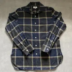 【極美品】dunhill フランネル ネルシャツ ネイビー チェック
