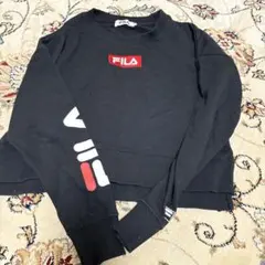 FILA ブラック クルーネック トレーナー M