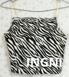 INGNIゼブラ柄リブ編みキャミソール