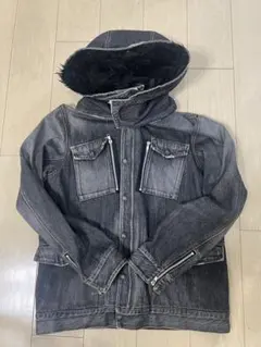 フード取り外し可能デニムジャケット
