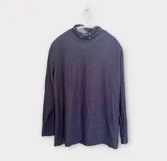 【ノアジェ】ダークグレー タートルネック 長袖Tシャツ LL