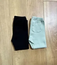 UNIQLO ユニクロ 100cm リブ編みボトム　10分丈 2点セット