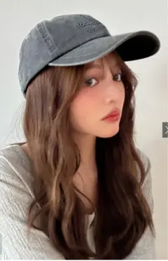 ウォッシュ加工ロゴ刺繍キャップ[dd442]