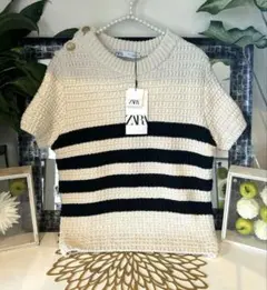 【新品、未使用】 ZARA ストライプ　ニットセーター