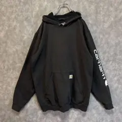 カーハート ロゴ刺繍スウェットパーカー XL TALL ゆるダボビッグシルエット