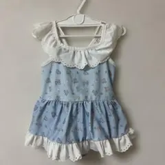 西松屋 水着 水色 花柄 95cm