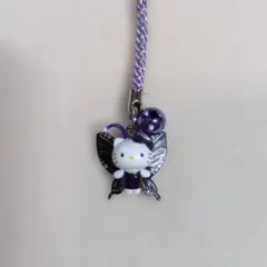 ご当地キティ 根付けストラップ 蝶 バタフライ 紫 - メルカリ
