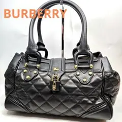 極美品 BURBERRY レザーハンドバッグ キルティング 肩掛け可能