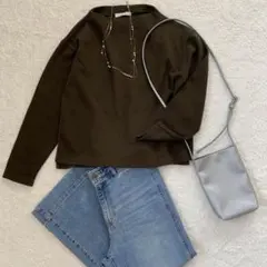 長袖トップス　厚手　ダークブラウン　ローリーズファーム【L】