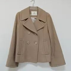 日本製　エフデef-de ウール素材　ショートコート　9号　ベージュ