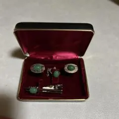 シルバー カフスボタン ネクタイピン セット