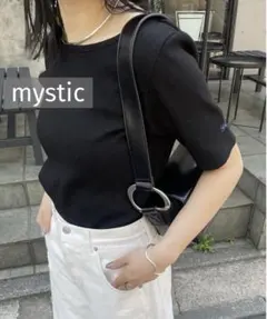 k0696 mystic MLine ちび半袖Tシャツ ブラックのサムネイル
