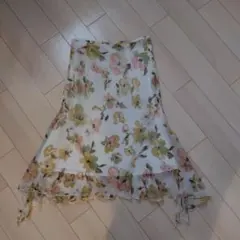 裾ひらひら　シフォンスカート　日本製