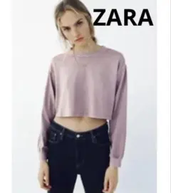 ZARA ウォッシュ加工クロップドトップス