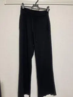 UNIQLO ウォッシャブルニットリブパンツ ブラック.ネイビーLサイズ