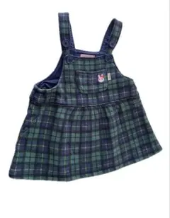 ミキハウス チェック柄 ジャンパースカート ベビー服 サロペットワンピース S