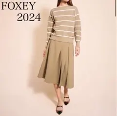 2023年 フォクシー ドットチュールインナースカート付デニムスカート