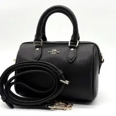 未使用級✨コーチ ミニ ローアン 2way ショルダーバッグ レザー ブラック