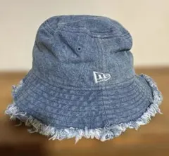NEW ERA デニム バケットハット フリンジ加工