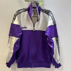 DIADORA ディアドラ ジャケット 刺繍ロゴ 90s パープル