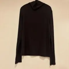 ユニクロC 極暖ヒートテックカシミヤブレンドタートルネックＴ　ダークブラウン　M