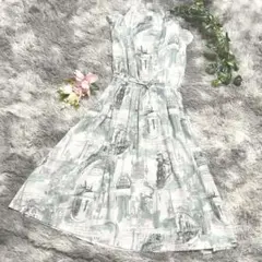 極美品✨MORABITO BLANC 総柄ロングワンピース 38 絹100%のサムネイル