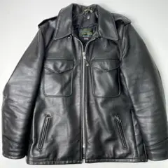 希少✨schott ポリスマンジャケット　レザー　ブラック　AT104 38 希少✨schott ポリスマンジャケット レザー ブラック AT104 38
