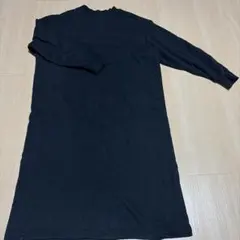 しまむら　長袖カットソー　ワンピース ブラック　裏起毛