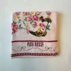 PINK HOUSE タオルハンカチ ピンク ローズ柄のサムネイル