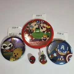 【マーベル】缶バッジ・ピンズ 5点まとめセット（スパイダーマン、アベンジャーズ他