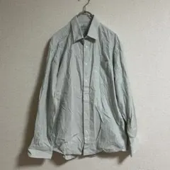 無印良品 MUJI 綿100% ストライプシャツ 長袖 レギュラーカラー　グレーのサムネイル