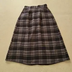 チェック柄ロングスカート