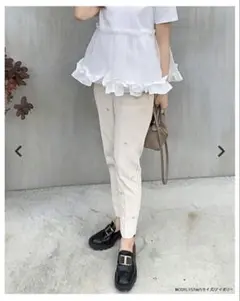 Fit more ハートモチーフテーパードパンツ