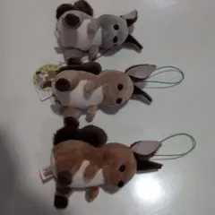 AMUSE エゾリス マスコット ぬいぐるみ 3種セット