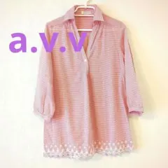 a.v.v 五分袖シャツブラウス