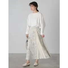 【新品未使用タグ付】アメリカンホリック　フラワー切り替え部分プリーツスカート F