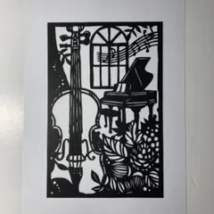 【（匿名配送）】切り絵　芸術の秋　２枚セット