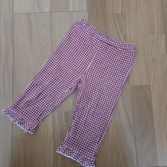 プティマイン　冷感　防汚　7分丈　チェックフリルパンツ　120cm