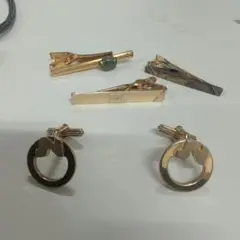 ゴールド ネクタイピン カフス 5個セット