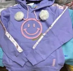 未使用ANGEL BLUE 120cmスマイリーフェイス紫色トレーナー