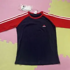 未使用タグ付きadidas 長袖カットソー ネイビー/レッド　160 綿100%
