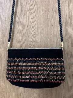 バッグ　肩掛け　ベロア　ビーズ